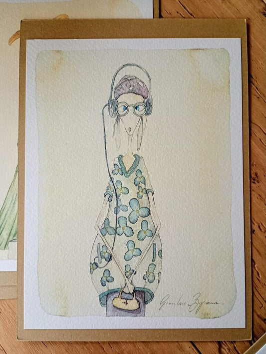 14 Modella con vestito blu