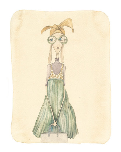 13 Modella con vestito verde