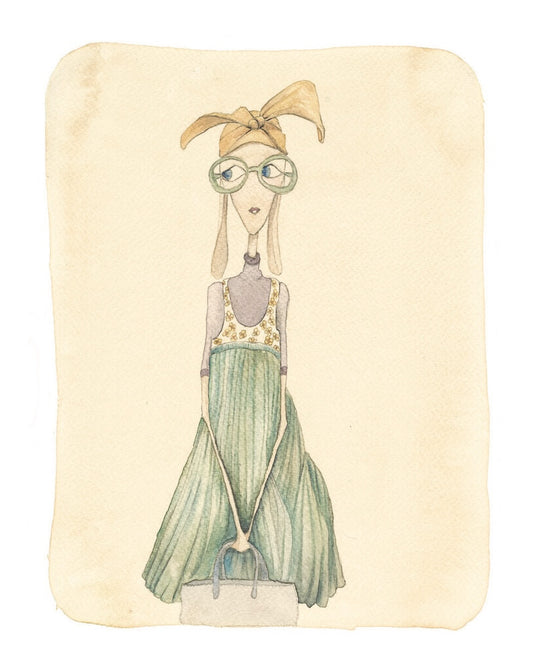 14 Modella con vestito blu